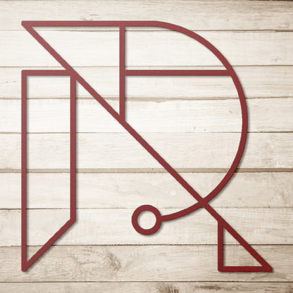 Letter R, Geometrical Letter Metal Wall Art