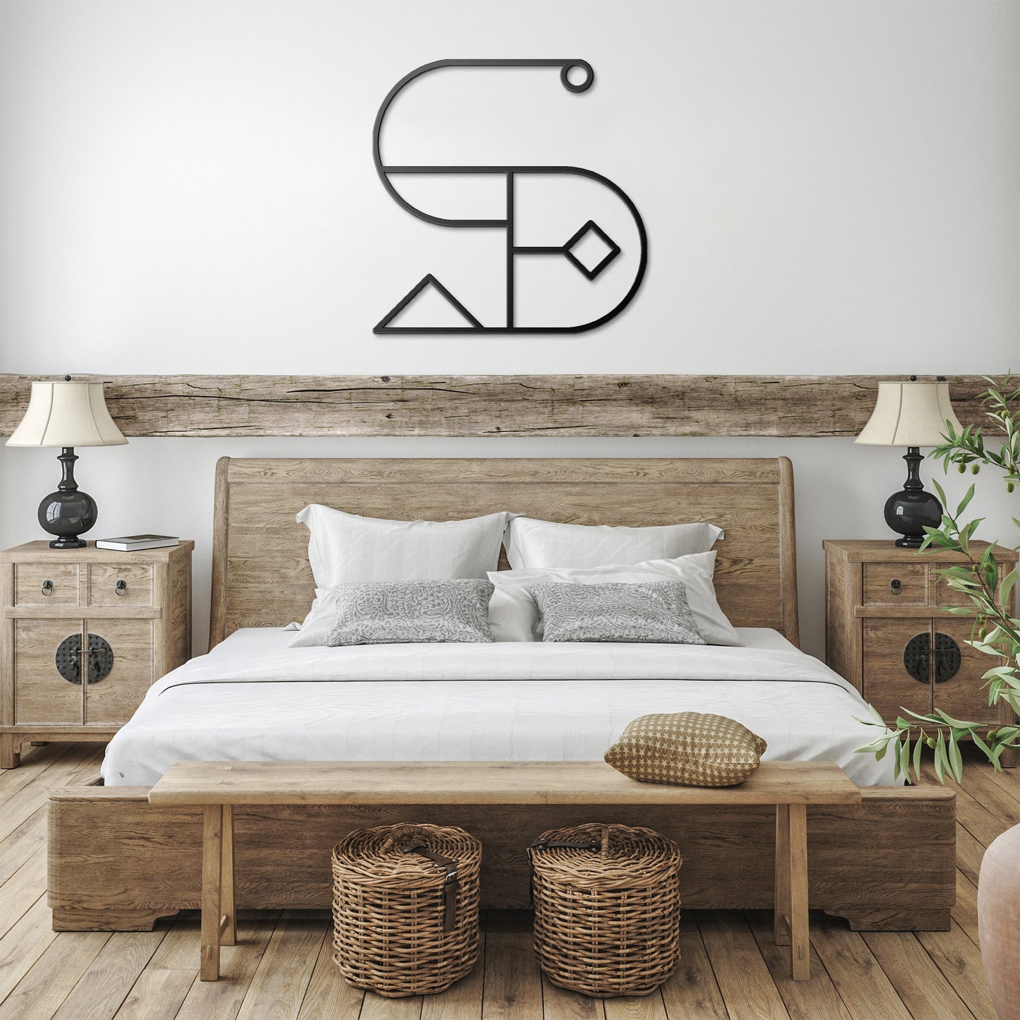 Letter S, Geometrical Initial Letter Metal Wall Art