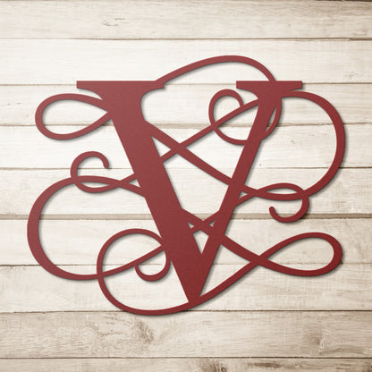 Letter V, Elaborate Letter Metal Wall Art