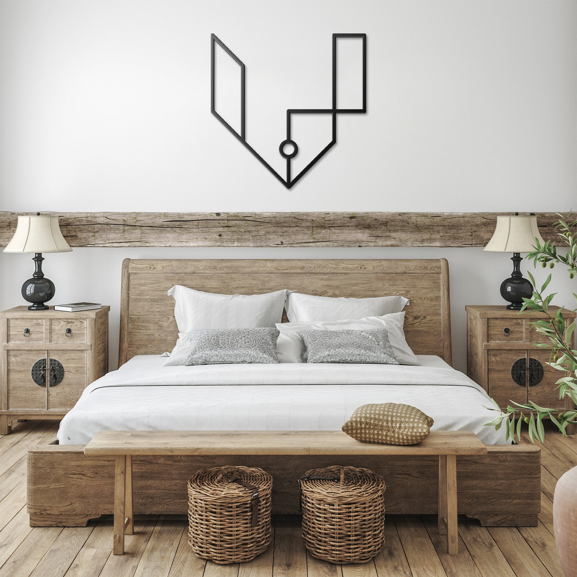 Letter V, Geometrical Letter Metal Wall Art