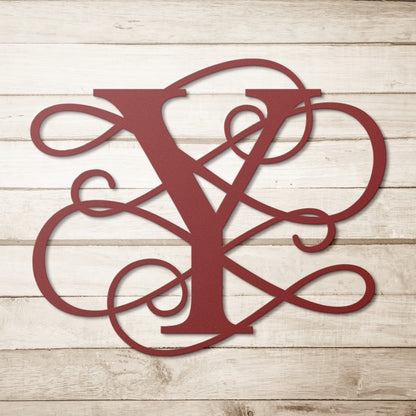 Letter Y, Elaborate Letter Metal Wall Art