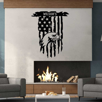 'Merica Grunge Eagle & Flag Metal Wall Art