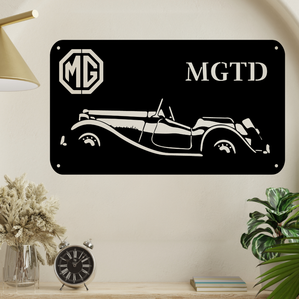 MGTD Classic British Car Metal Wall Art