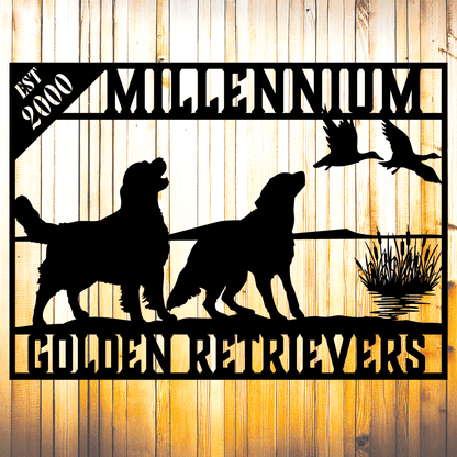 Golden Retrievers Metal Wall Art Custom Home Decor