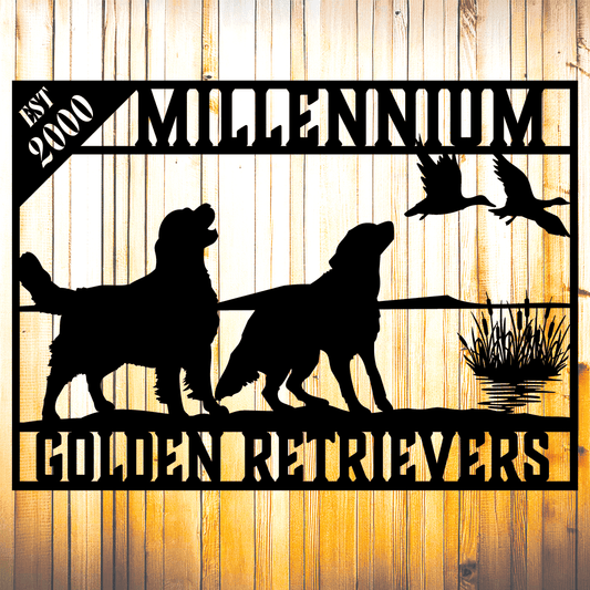 Golden Retrievers Metal Wall Art Custom Home Decor