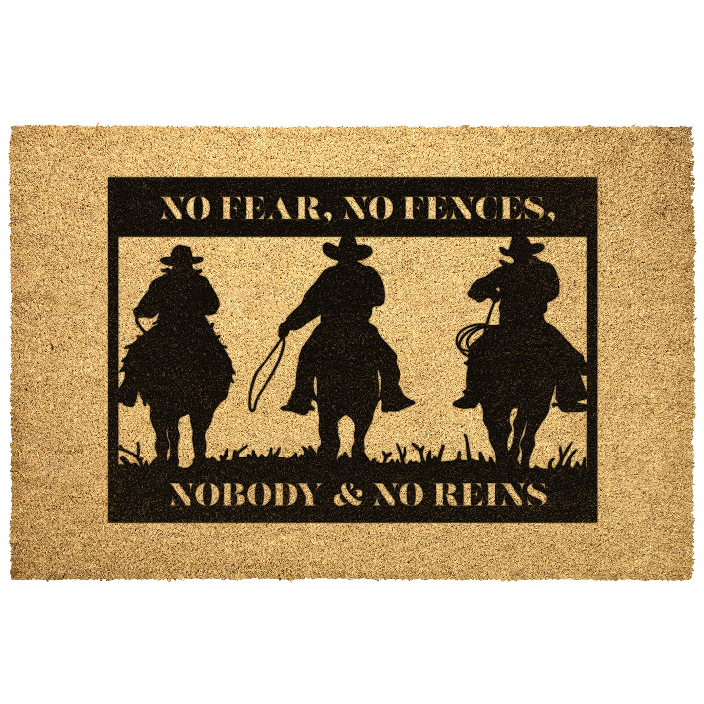 No Fear, No Fences Coir Doormat - Country Proud USA