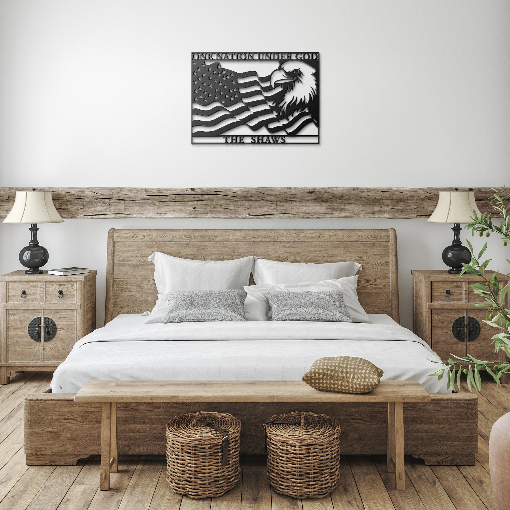 One Nation Under God Metal Wall Art Name/Address