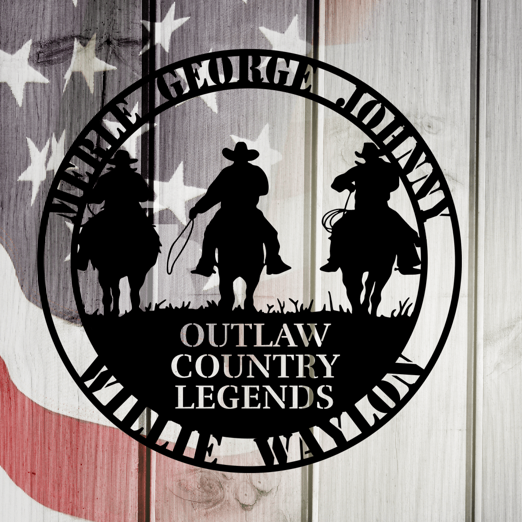 Outlaw Country Legends Modern Metal Wall Art