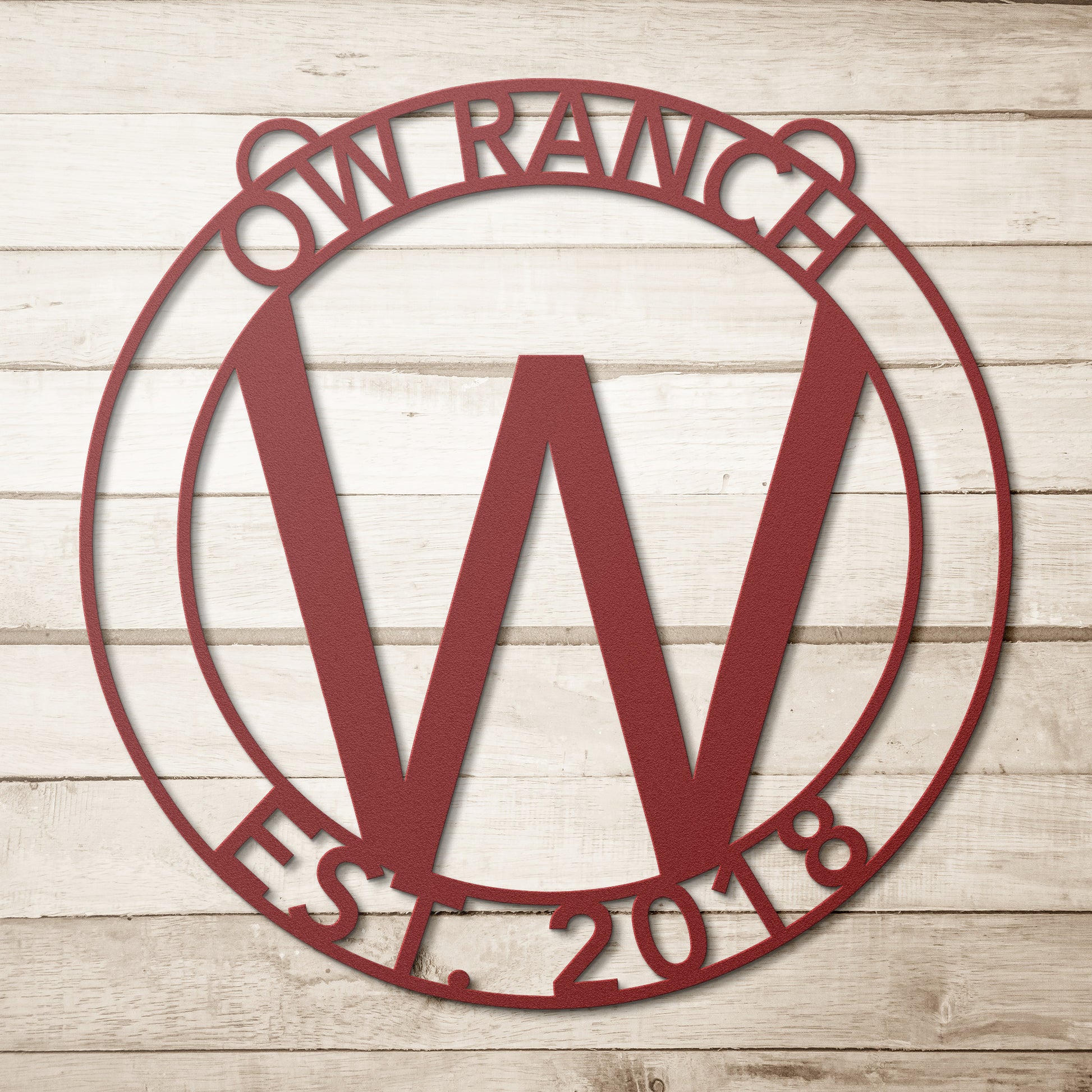 OW Ranch Custom Circle Metal Address Art