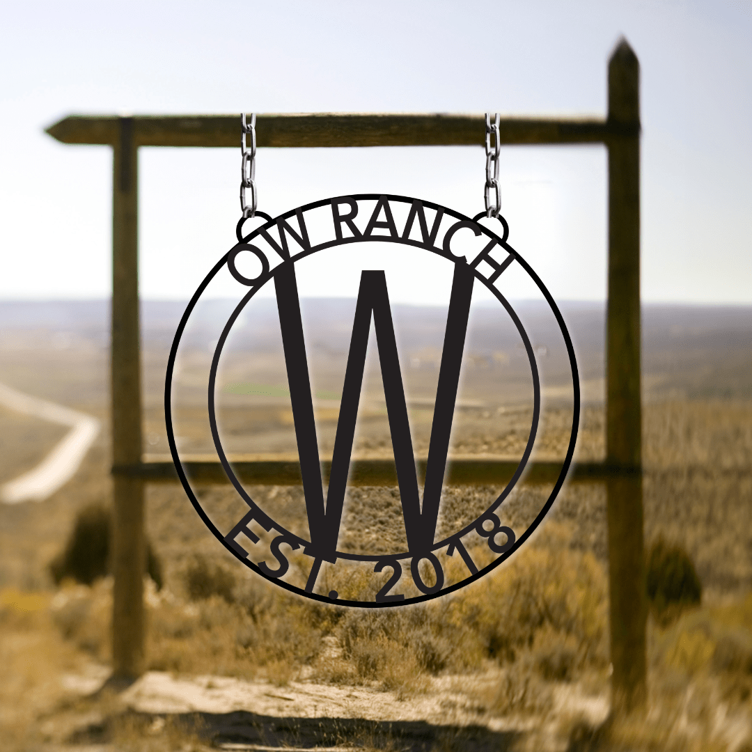 OW Ranch Custom Circle Metal Address Art