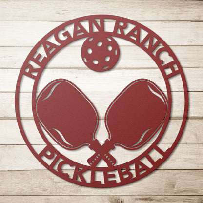 Pickleball Circle Custom Sports Metal Wall Art