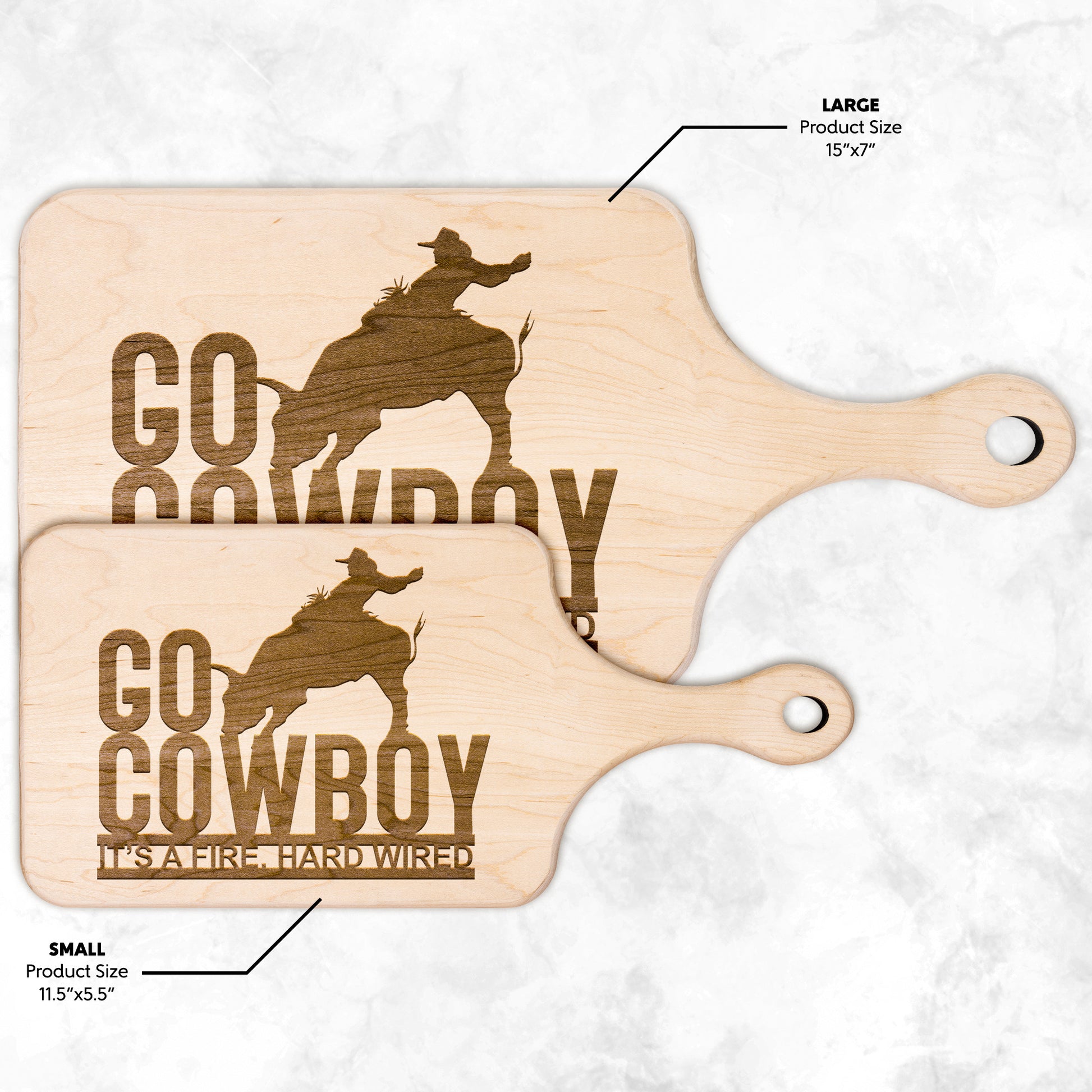 Professional Bull Riders Hardwood Paddle Cutting Board - Country Proud USA