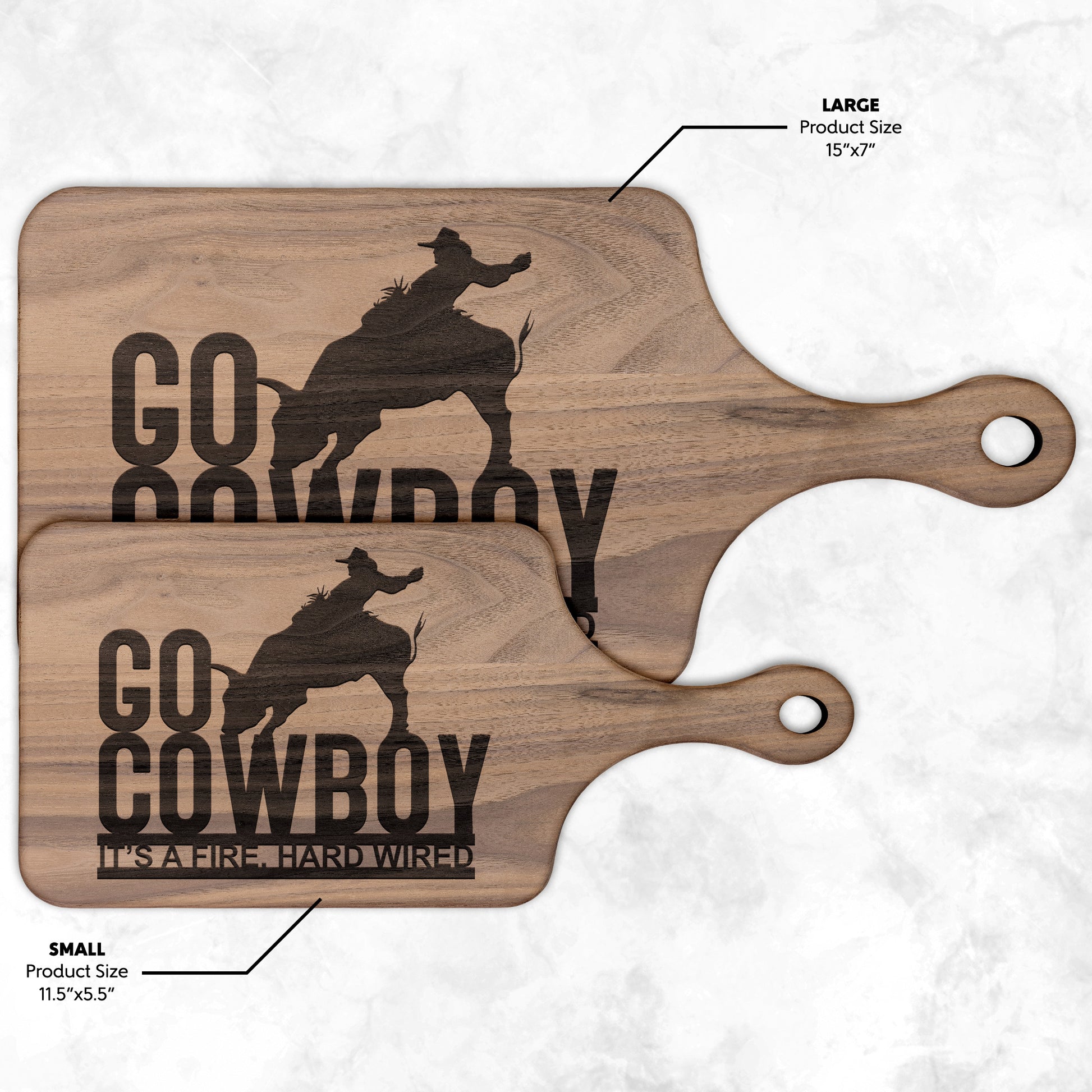 Professional Bull Riders Hardwood Paddle Cutting Board - Country Proud USA