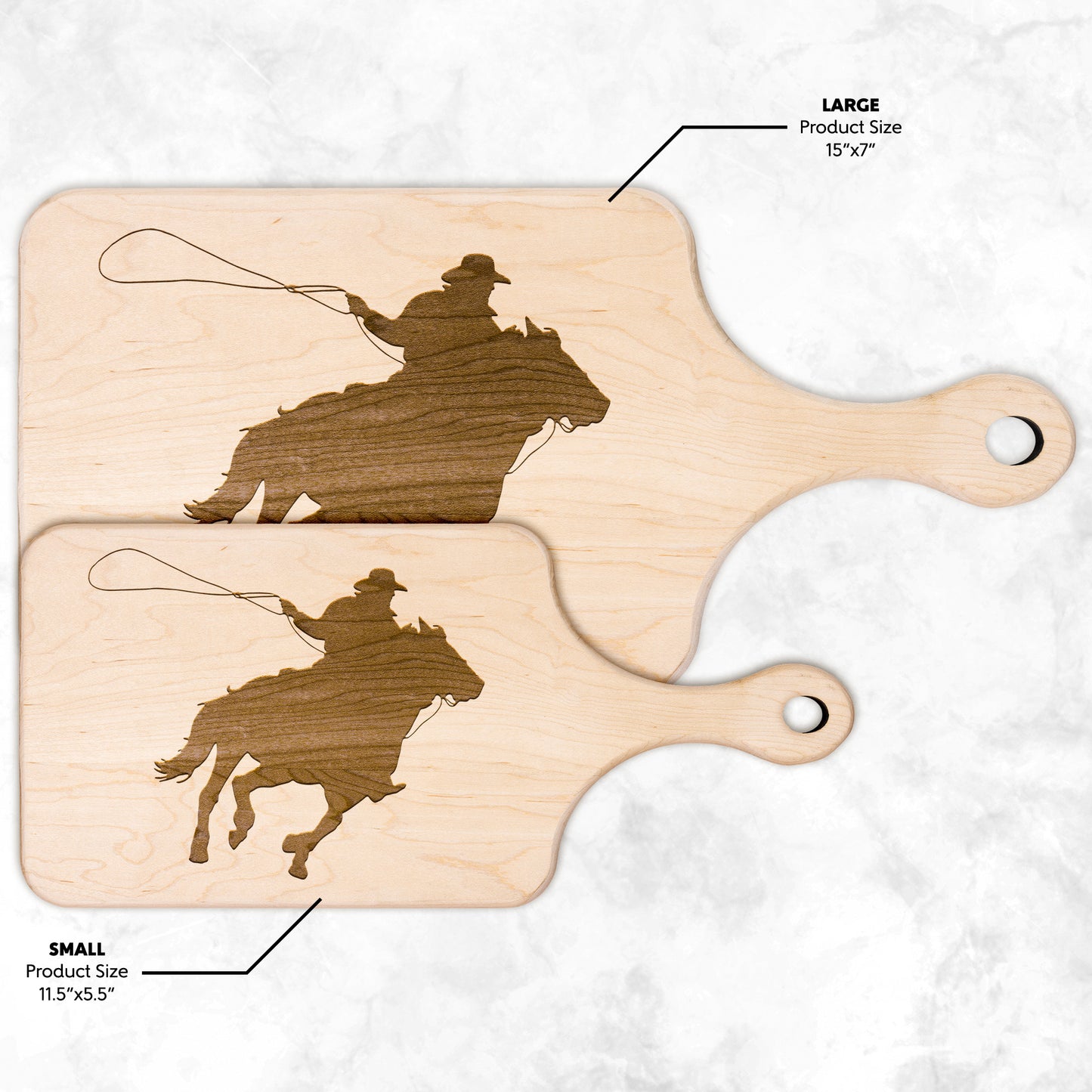 Rodeo Champion Hardwood Paddle Cutting Board - Country Proud USA