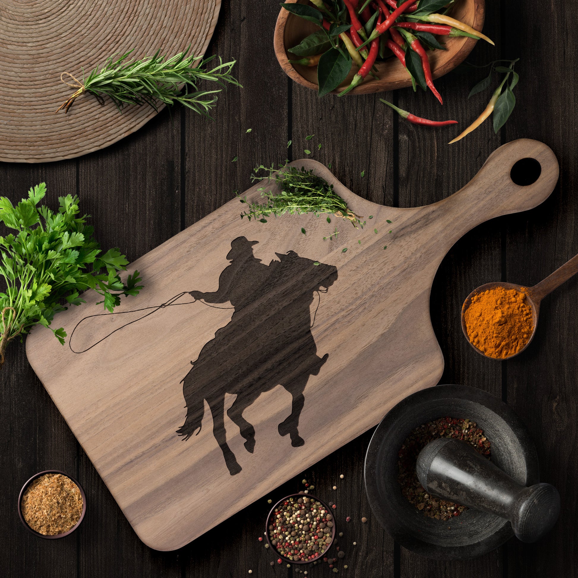 Rodeo Champion Hardwood Paddle Cutting Board