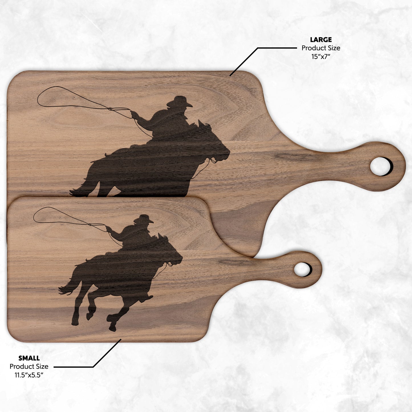 Rodeo Champion Hardwood Paddle Cutting Board - Country Proud USA