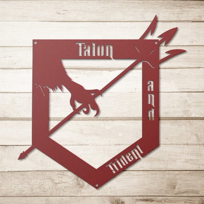 Talon and Trident Monogram Metal Wall Art