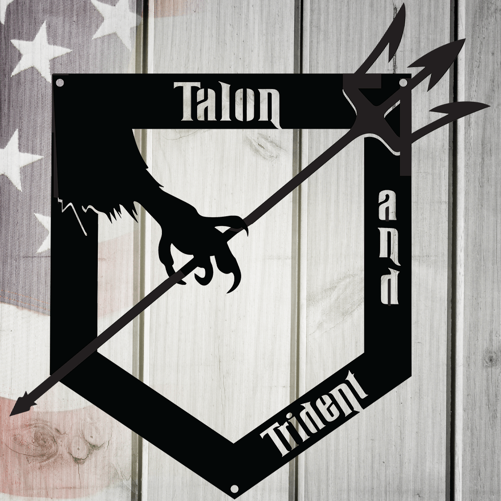 Talon and Trident Monogram Metal Wall Art