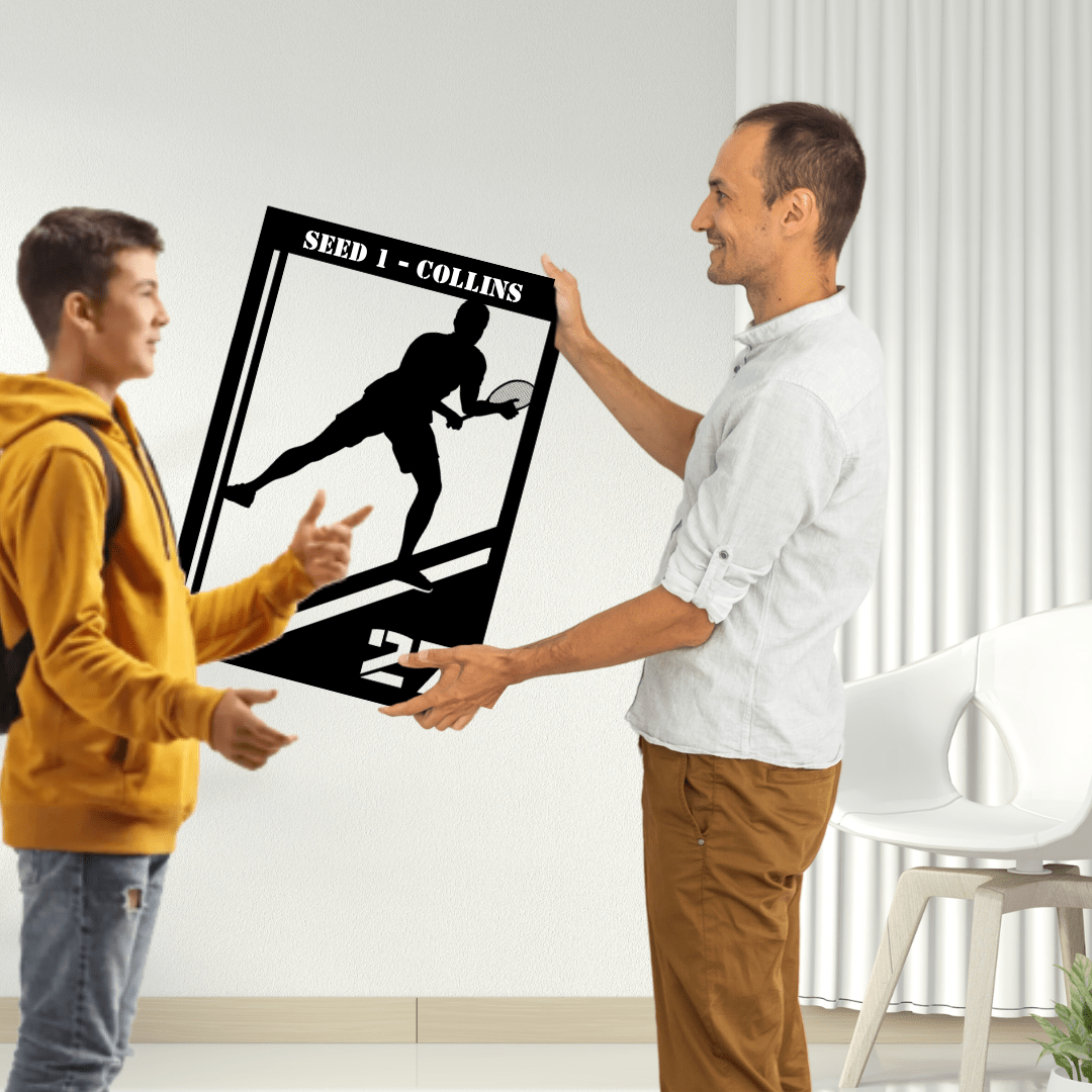 Tennis Defense Metal Wall Art for Sport Fans