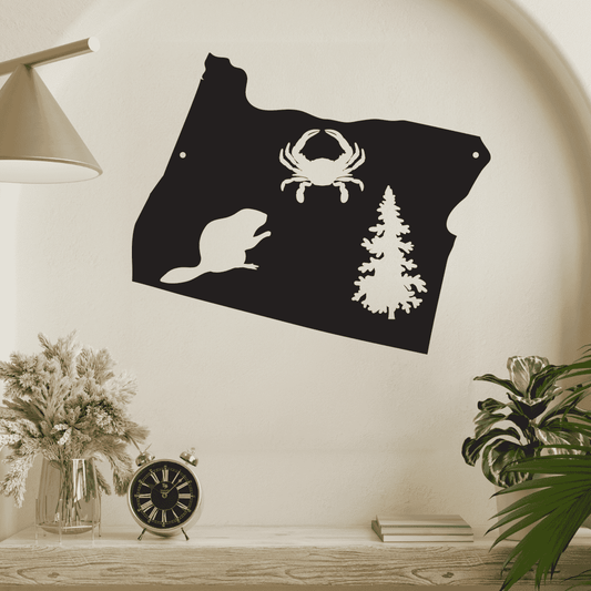 The Beaver State Oregon Metal Wall Art