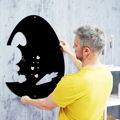 The Bunny and the Egg Metal Wall Art for Easter