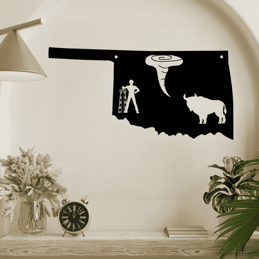 The Sooner State Oklahoma Metal Wall Art