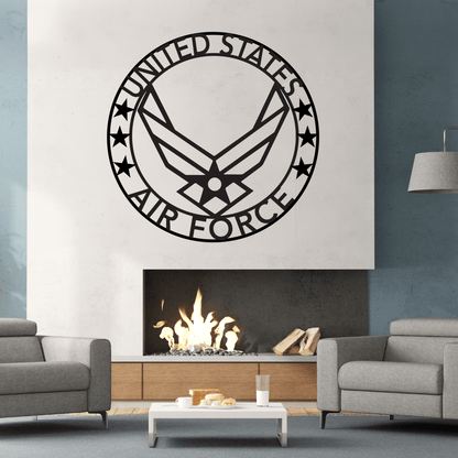 United States Air Force Circle Metal Wall Art