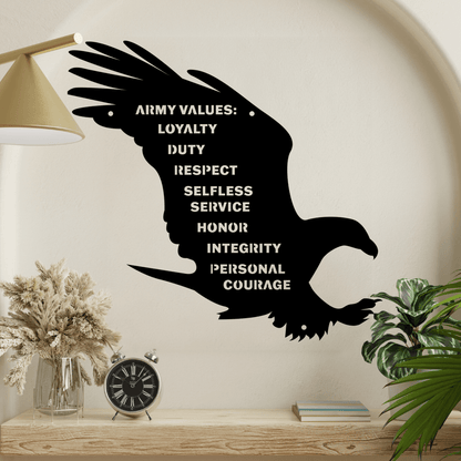 United States Army Seven Values Metal Wall Art