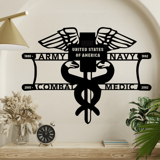 US Military Combat Metal Wall Art Custom Home Decor