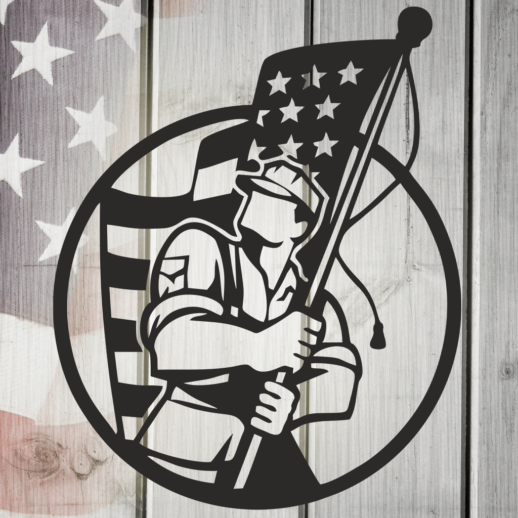 US Military Proud Veteran Metal Wall Art Decor