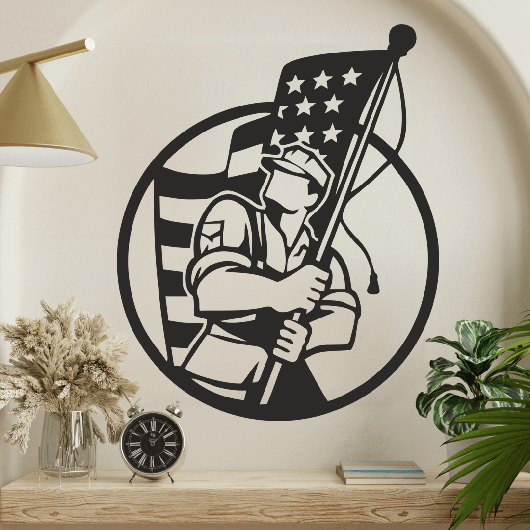 US Military Proud Veteran Metal Wall Art Decor