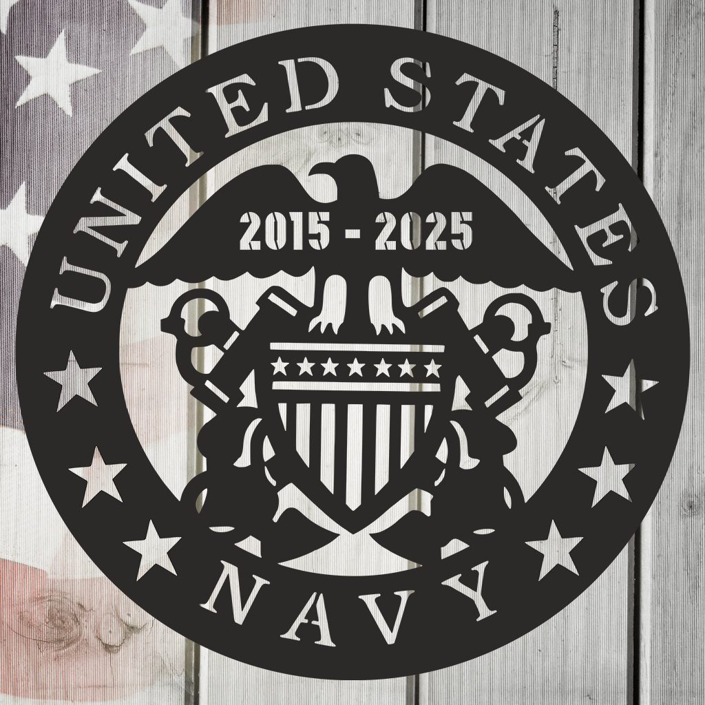 US Navy Date Circle Metal Wall Art Custom Home Decor