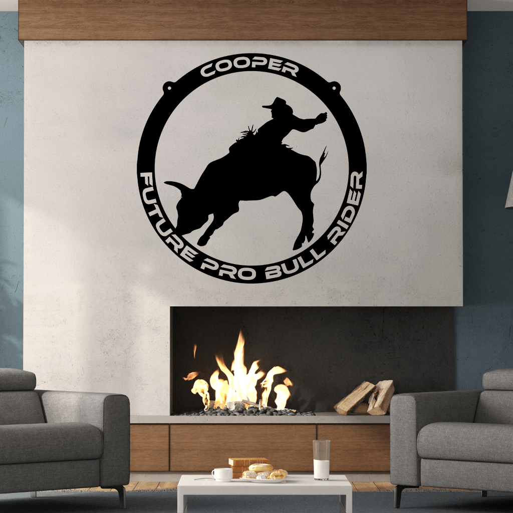 USA PBR  Name Circle Monogram Metal Wall Art