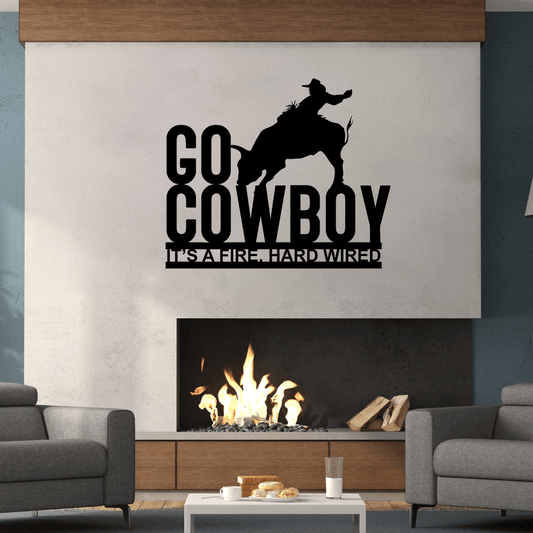 USA Pro Bull Riding Go Cowboy Metal Wall Art