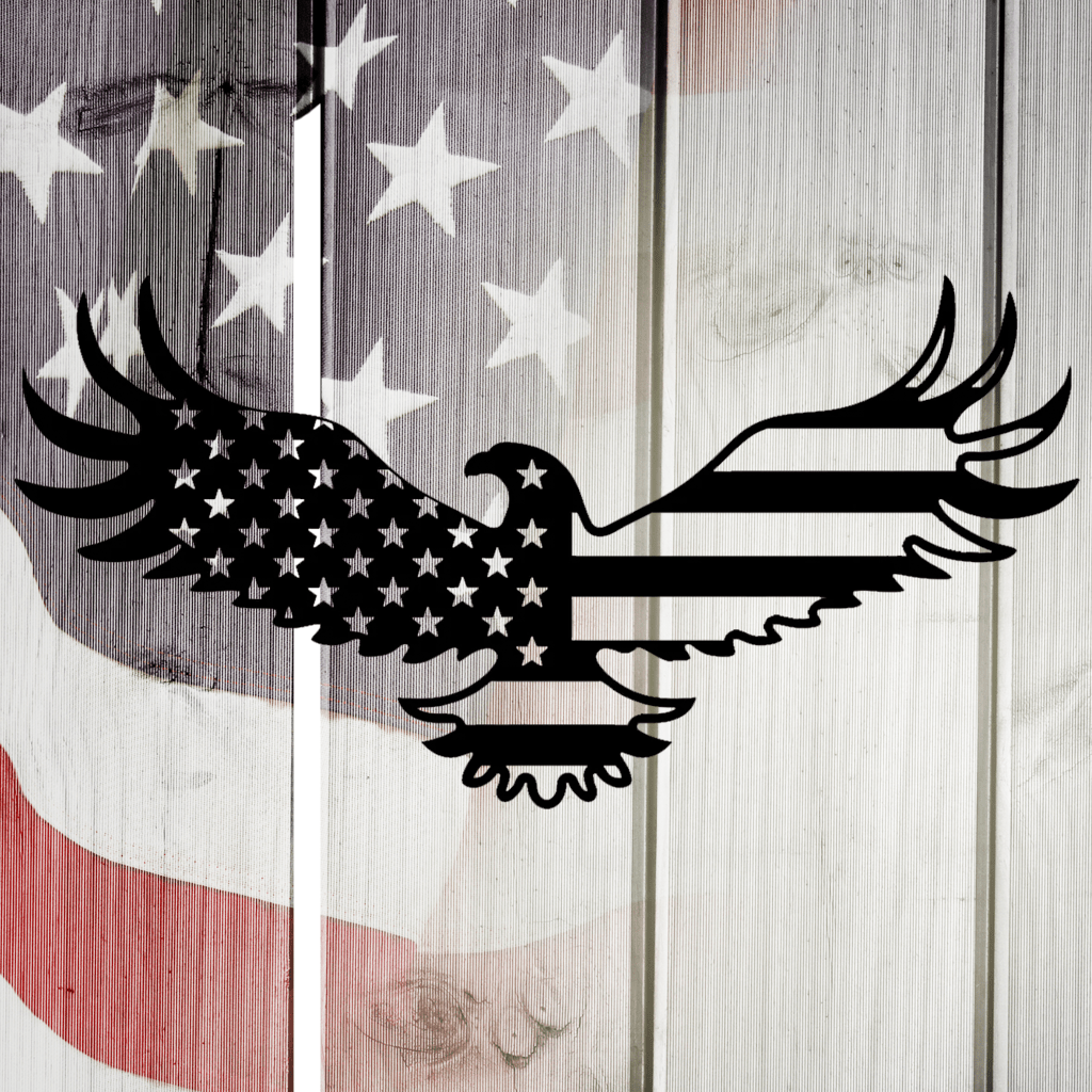 USA Proud Flying Eagle with Stars Metal Wall Art