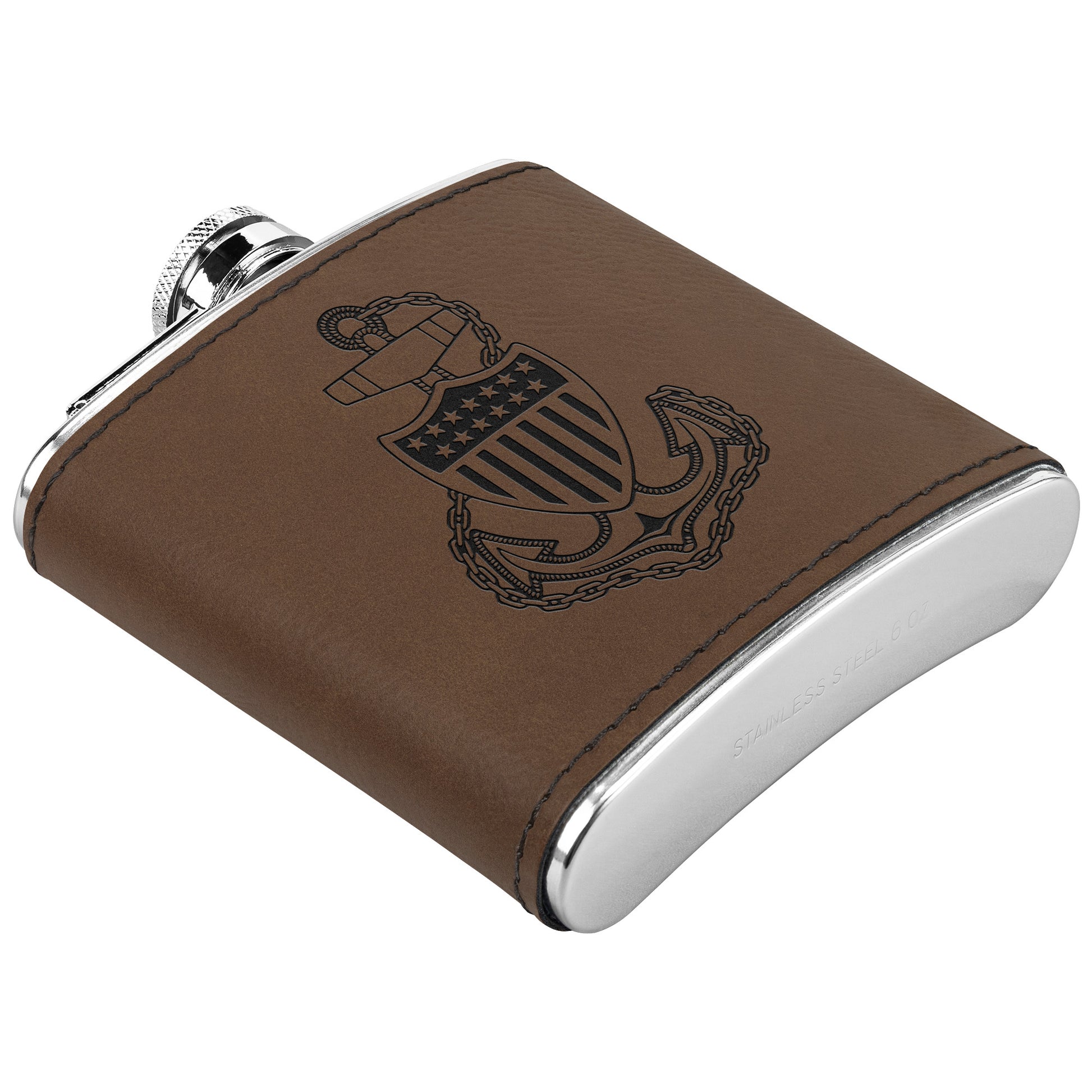 USCG Anchor Insignia Stainless Steel Flask