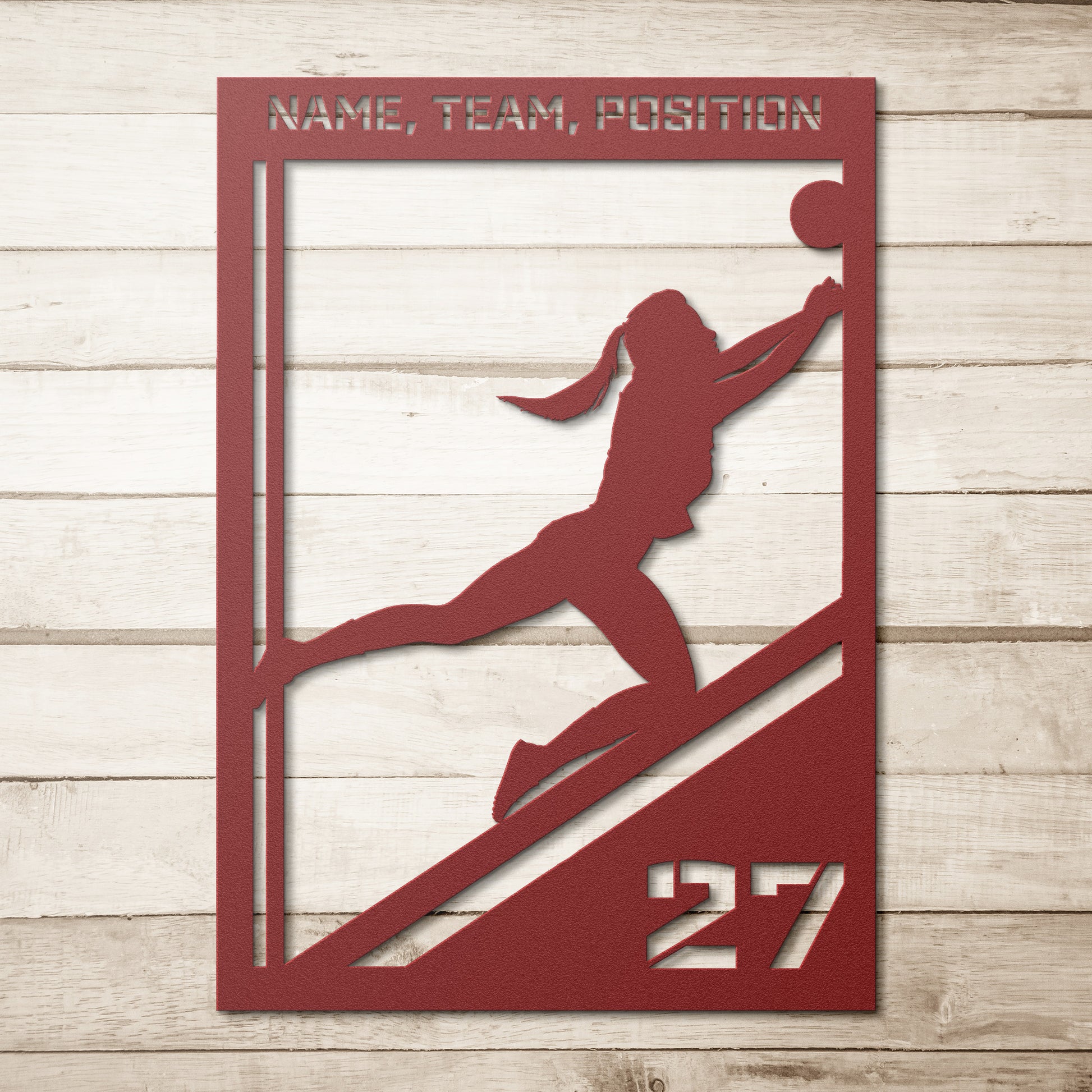 Volleyball Girl Metal Wall Art for Your Athlete