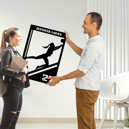 Volleyball Girl Metal Wall Art for Your Athlete