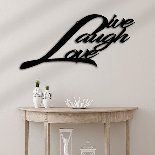 Live Laugh Love Quote Metal Wall Art Decor