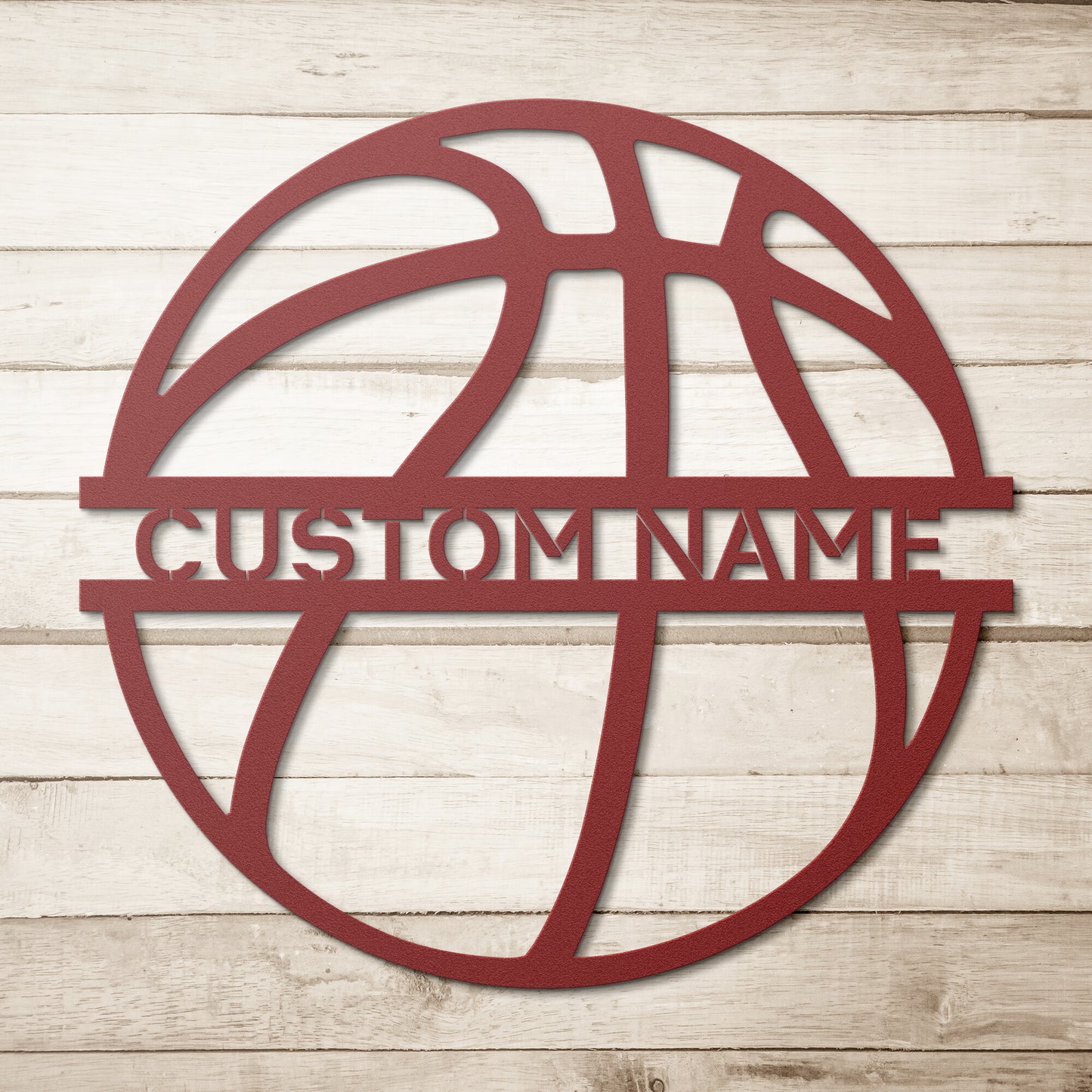 Net Shot Basketball Monogram Metal Wall Art