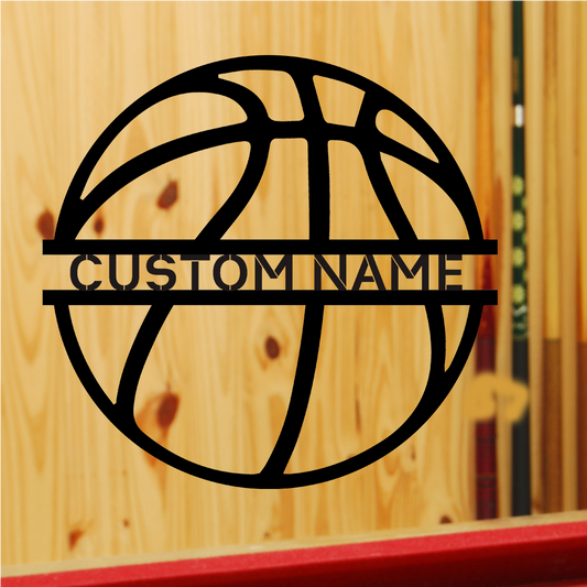 Net Shot Basketball Monogram Metal Wall Art