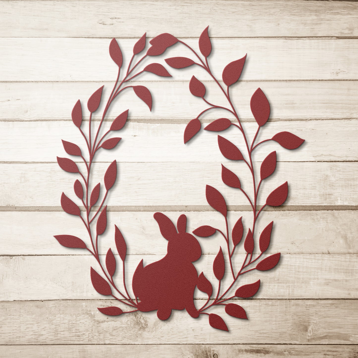 Sweet Bunny Wreath Metal Wall Art