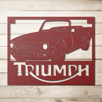 Triumph TR6 Vintage British Cars Metal Wall Art