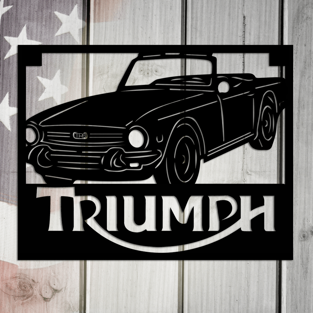 Triumph TR6 Vintage British Cars Metal Wall Art