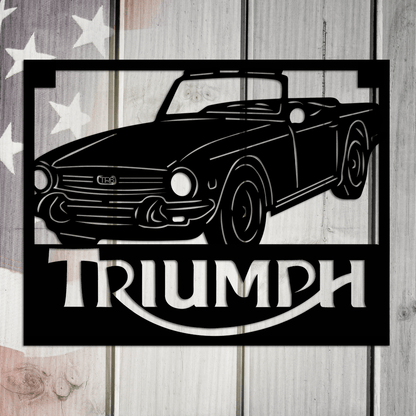 Triumph TR6 Vintage British Cars Metal Wall Art