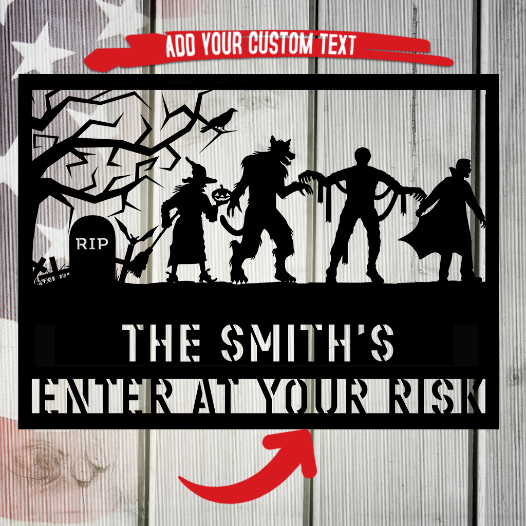 Zombie Family Halloween Art Metal Wall Art